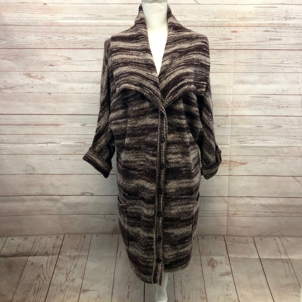 ⚜️ White + Warren Brown Striped Sweater sz Small